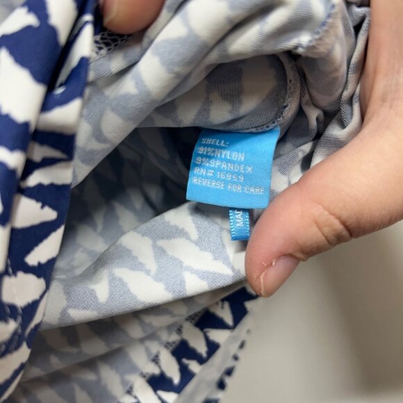 J.McLaughlin Blue & White Patterned Skort L Nylon/Spandex Stretch Fabric - Picture 6 of 8